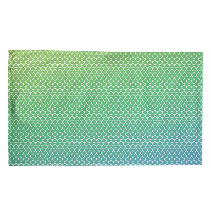 Serviette de thé sirène balances, Vert / Bleu, Sergé de coton