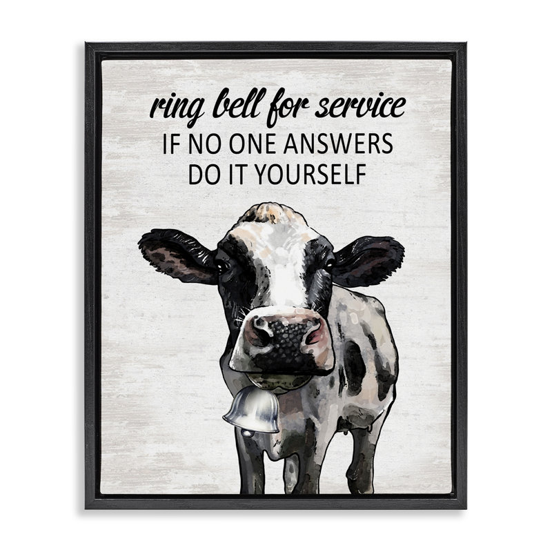 Cadre flottant Cow Service, Cadre flottant noir de jais, H 21 po x l 17 po