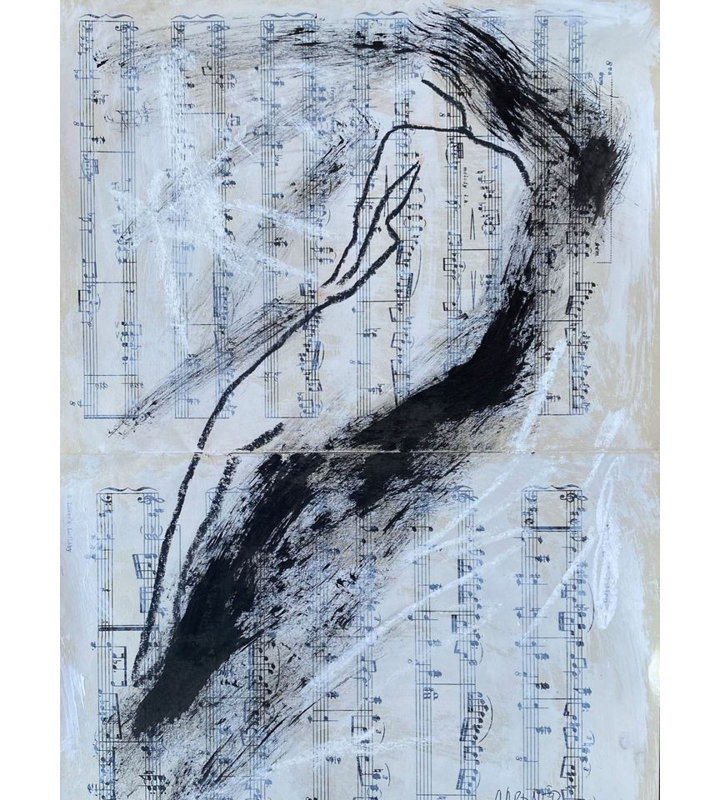Repose Print by Dina Gardner, Black Framed Paper, 30" H x 24" W