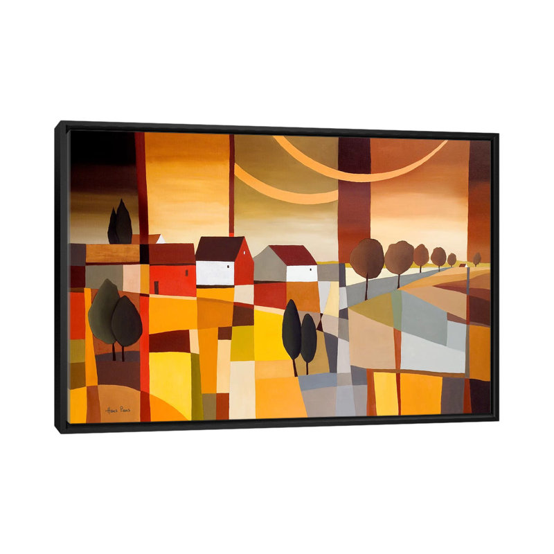 «Hamlet I», reproduction sur toile, H 18 po x l 26 po x P 1,5 po, Toile avec cadre noir, Pas de tapis