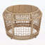 Table d'appoint ronde en bois d'acacia avec structure en corde tissée beige clair, plateau en teck, capacité de 150 lb, aucun assemblage requis, table d'appoint résistante aux intempéries pour le patio et le salon