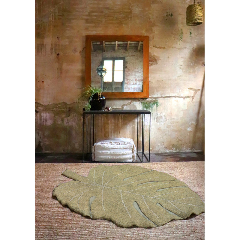 Cotton Area Rug in Gray/Tan