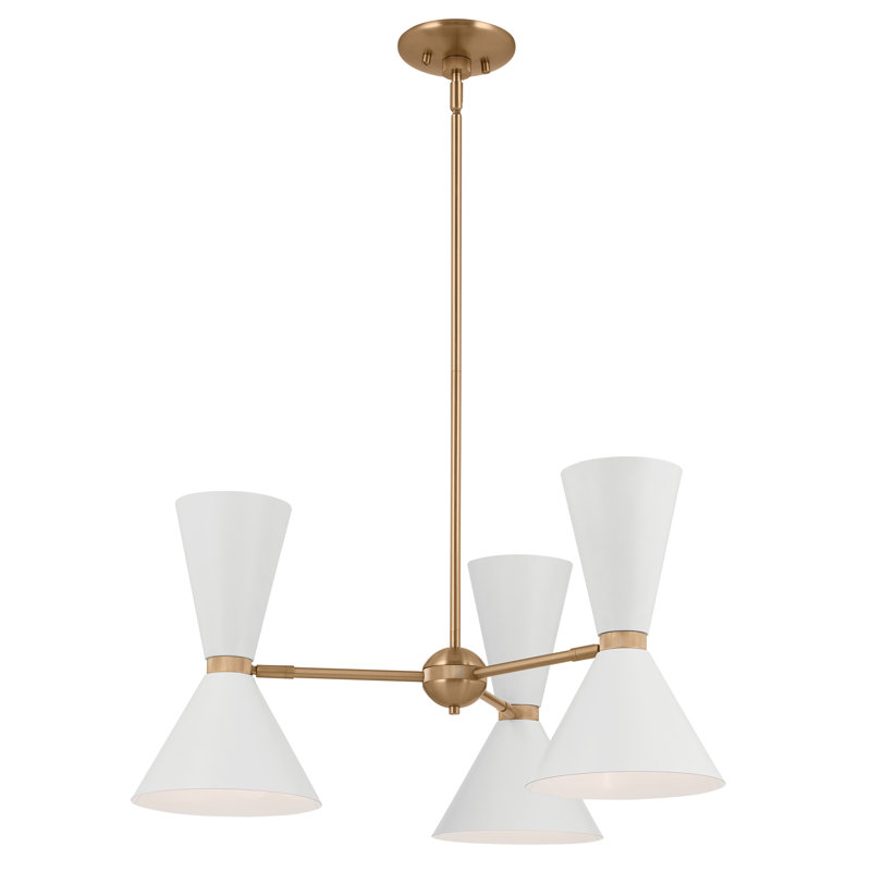 Phix 6 - Light Steel Dimmable Chandelier, White