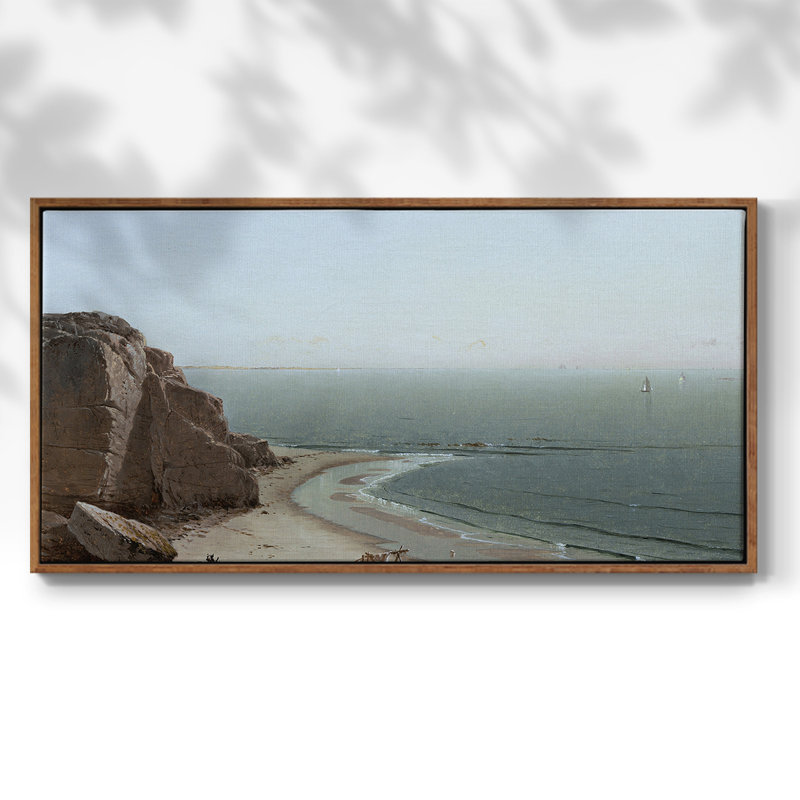 Série nautique-CDxxxix - Toile tendue avec châssis encadré - Prêt à être accroché, H 25 po x l 49 po, Noyer