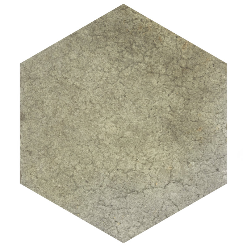 Heritage Hex 7" x 8" Porcelain Stone Look Wall & Floor Tile, Jungle