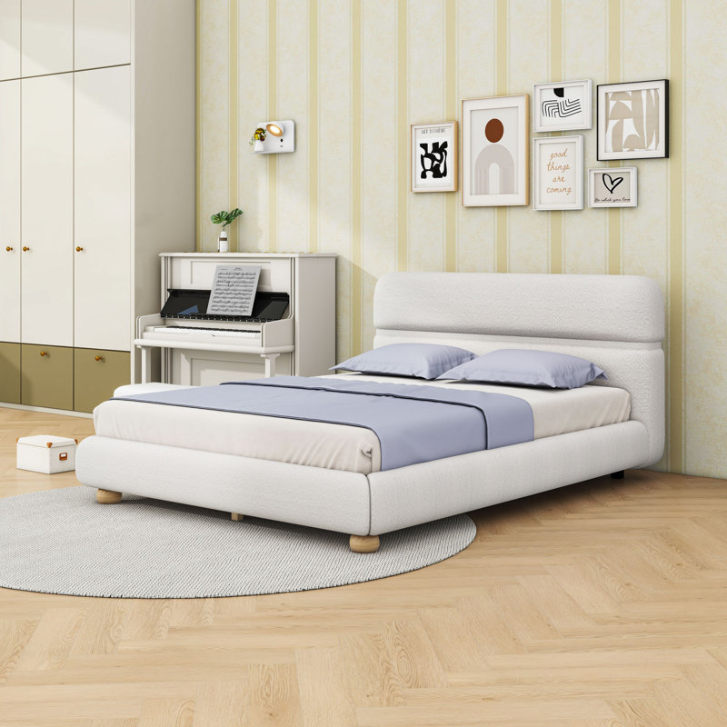 Queen Upholstered Platform Bed with Headboard