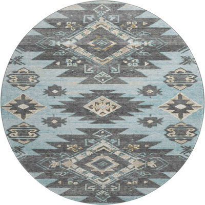 Premium Machine Washable Mayfield AMF1945 Tribal Rug