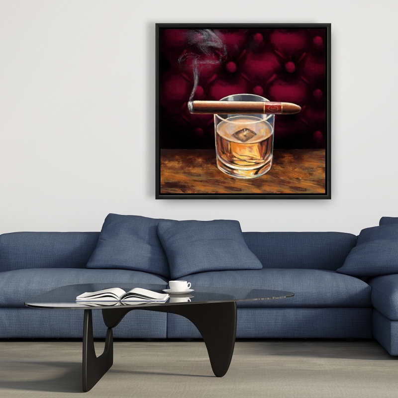 Art sur toile Scotch on Ice avec un cigare - Man Cave Food