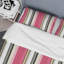 Motif rayé rose et blanc - Ensemble de housse de couette abstrait - Polyester en microfibre-168642516