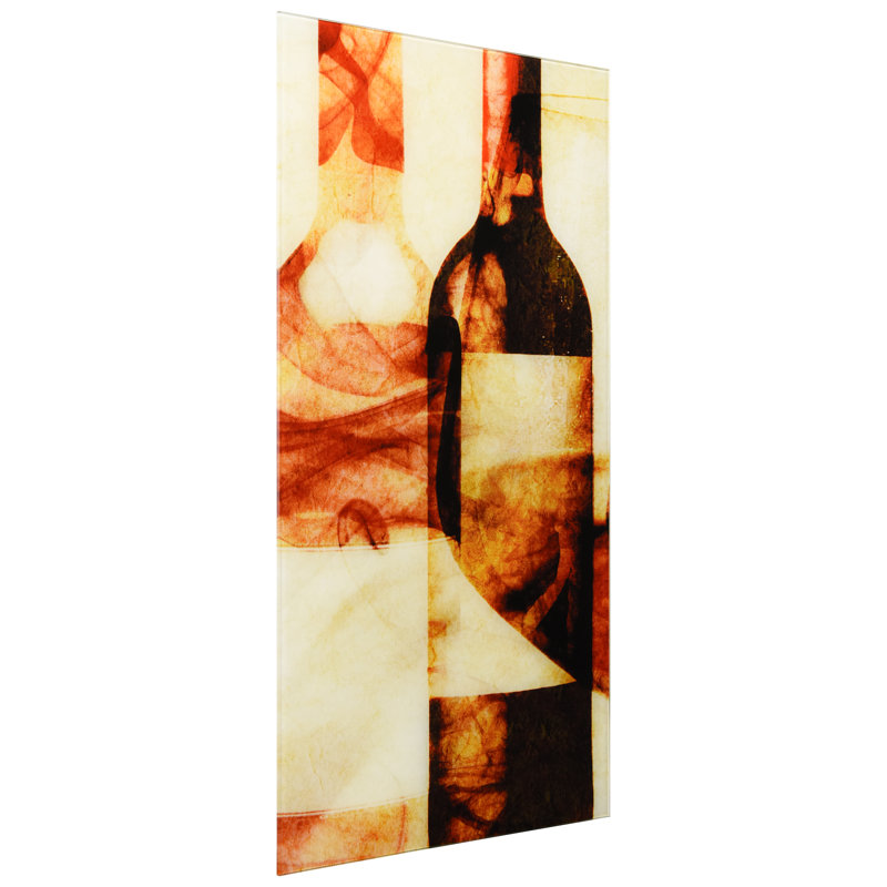 "Smokey Wine I A", art mural en verre trempé sans cadre, inversé et flottant