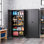 Armoire de rangement en métal avec porte verrouillable, étagères réglables en acier pour bureau, maison