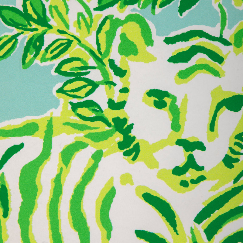 Lilly Pulitzer Tiger Queen Wallpaper, Aqua