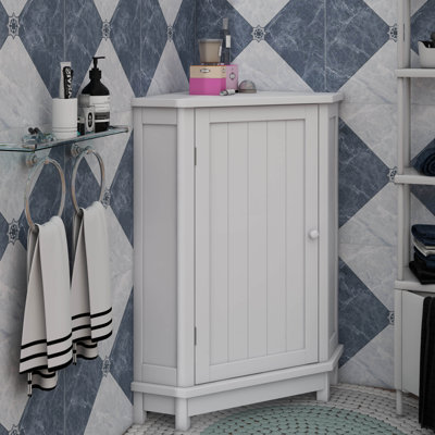 Contemporary Triangle Corner Bathroom Cabinet With Adjustable Storage Shelf