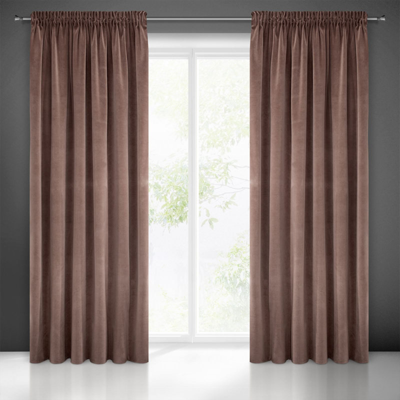 Aldwyche Blackout Curtains Single Panel, Brown