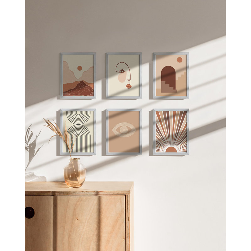 Cadre photo Lajavion - ensemble de 6, Silver, 4" W x 6" H