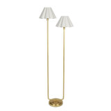 Polly Floor Lamp (Blackened Brass with White Scalloped Shade)