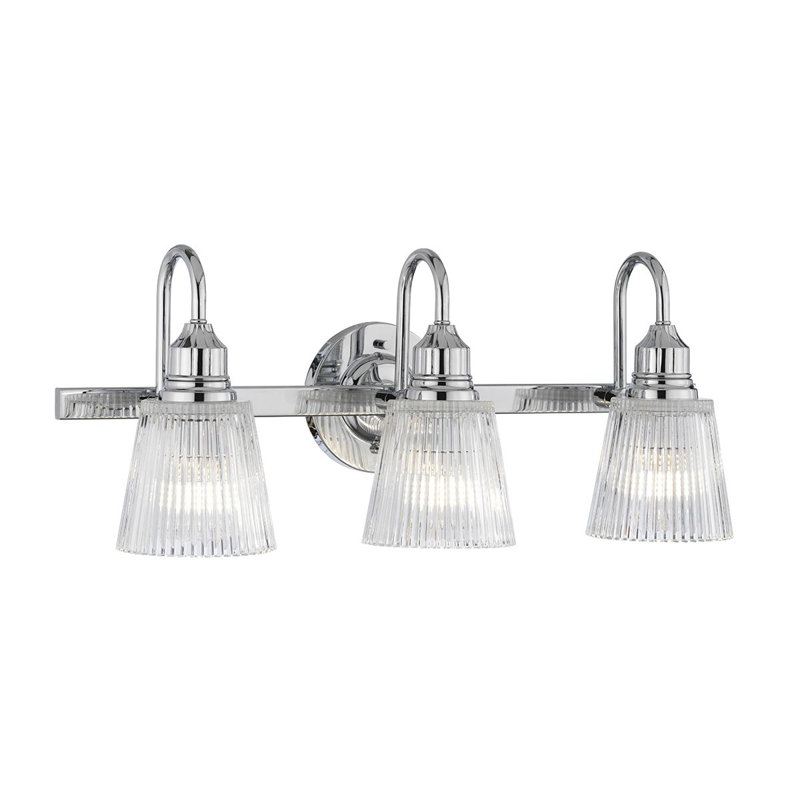 Meuble-lavabo 3 lumières en chrome poli Julja