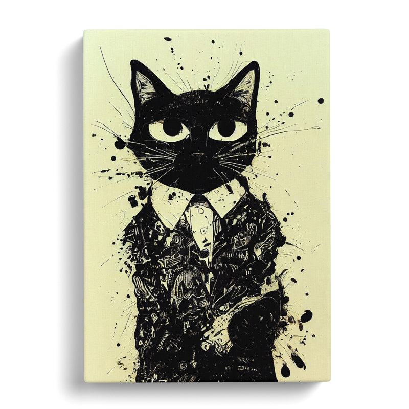 XC1022-1311X Cat Graffiti No.3 - Wrapped Canvas Print, 50cm H x 35cm W x 3cm D