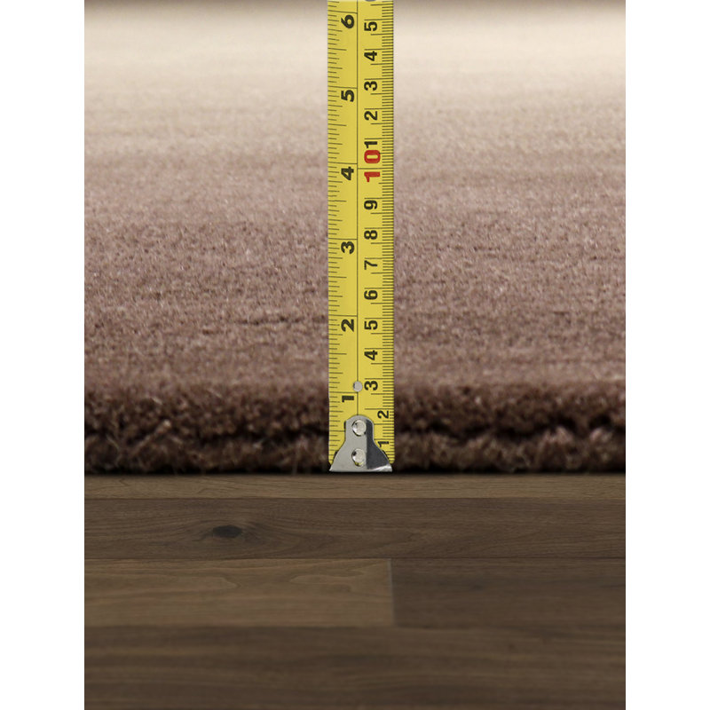Handmade Brown/Ivory Ombre Wool & Silk 5' x 8' Area Rug