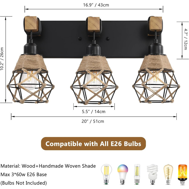 3-Light Bathroom Vanity Light