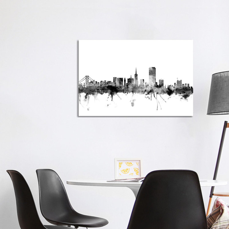 San Francisco, California In Black And White by Michael Tompsett - Wrapped Canvas Gallery-Wrapped Canvas Giclée