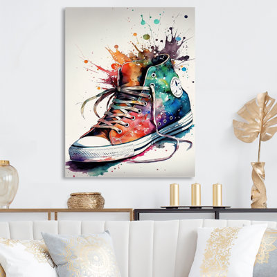 Multicolore Sneaker Chaussure III - Décoration murale mode en métal