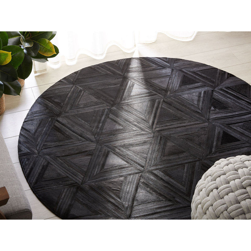 Deemston Round 140 cm x 140 cm Geometric Hand Woven Area Rug