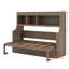 Lit escamotable avec bureau et tablettes de rangement-217237462