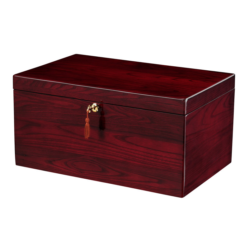Commode pour urnes commémorative Remembrance, finition brillante, capacité multi-urnes, boîte à souvenirs verrouillable