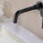 Matte Black Wall Mount Bathroom Faucet - Modern Look, Aerator, Solid Brass Build For A And Elegance, Metal Body-126706831