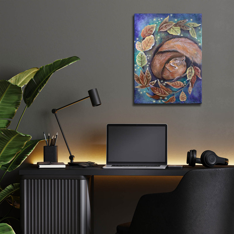  «Dreaming Squirrel» par Verena, art mural en verre acrylique, 12 po x 16 po