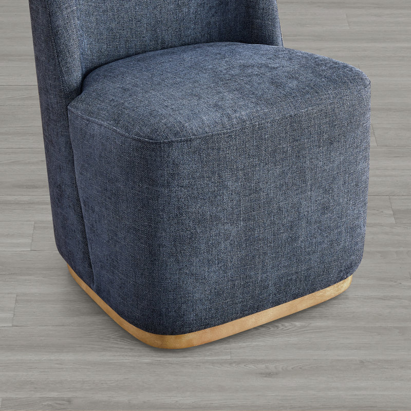 Chaises de salle à manger rembourrées Geelt, Polyester bleu