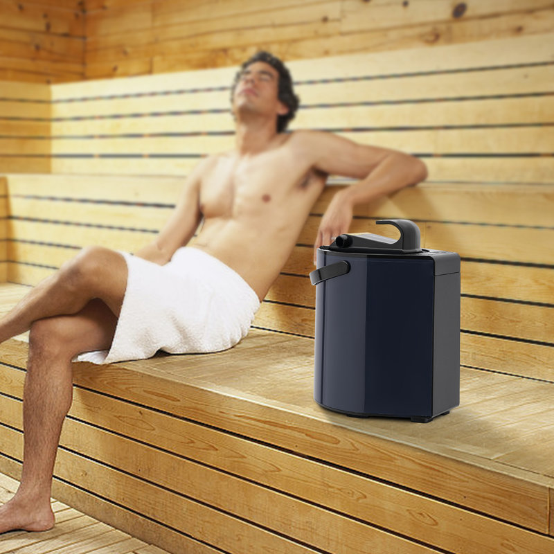Sauna à vapeur traditionnel d'intérieur avec télécommande Lomana, Bleu