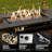 44 Inch Black Gas Fire Pit Table, Csa 48,000 Btu Propane Pits For Outside With Steel Lid, Glass Wind Guard And Lava Rock, 2 In 1 Firepit Table Gatherings Parties On Patio Deck Garden Backyard