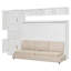 Lit plateforme tapissier avec tête de lit classique et 4 tiroirs, aucun sommier nécessaire, tissu en lin, beige grand-1109207850