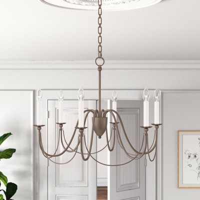 6 - Light Steel Dimmable Chandelier