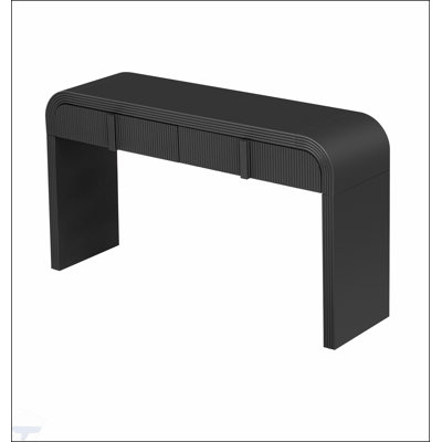 Console unique à silhouette arrondie et à surface lisse avec tiroirs spacieux et pieds réglables