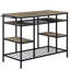 Îlot de cuisine de style rustique avec plateau en bois composite et placage thermolaqué