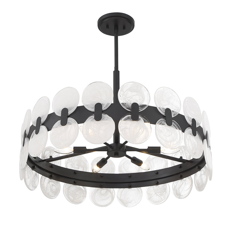  Boca 6-Light Chandelier in Matte Black, 6 Lights, 18" H x 27.5" W x 27.5" D