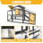 65"L Chicken Coop with Run, Wooden Hen House with Nesting Box, UV Panel