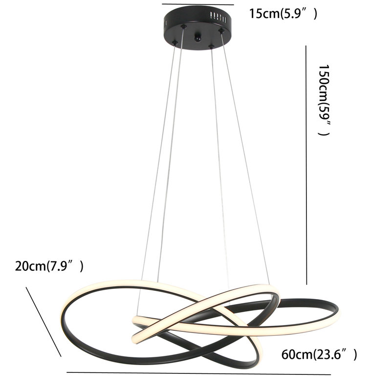 Luminaire suspendu pour îlot de cuisine Wadhah, Noir