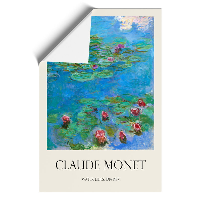 Water Lilies Lily Pond Print by Claude Monet - Frameless Print, 59cm H x 42cm W x 0.1cm D