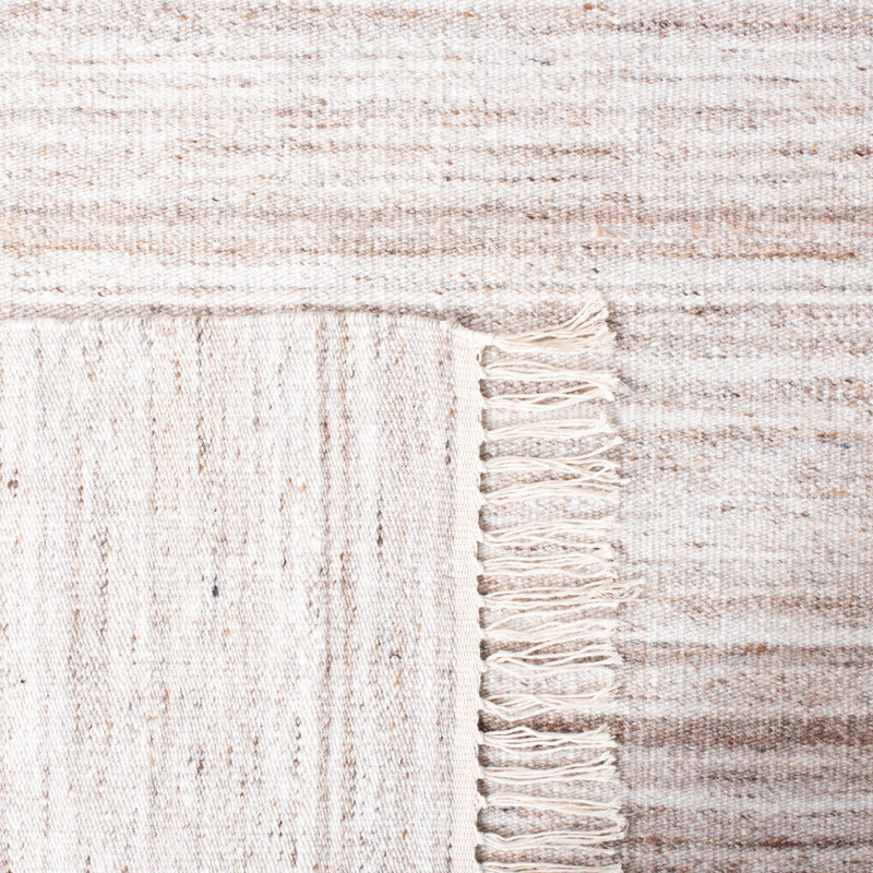Tapis en laine / coton tissé à la main Kilim en ivoire / brun, Rectangle 3 pi x 5 pi
