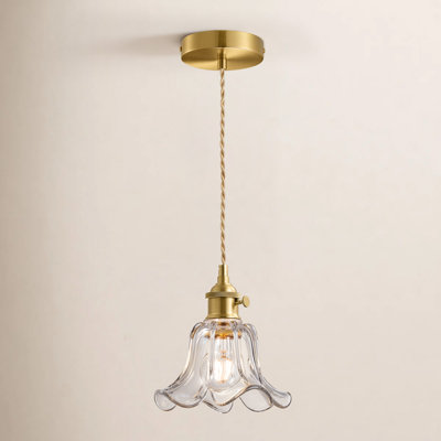 Luminaire suspendu en verre rétro 1 lumière