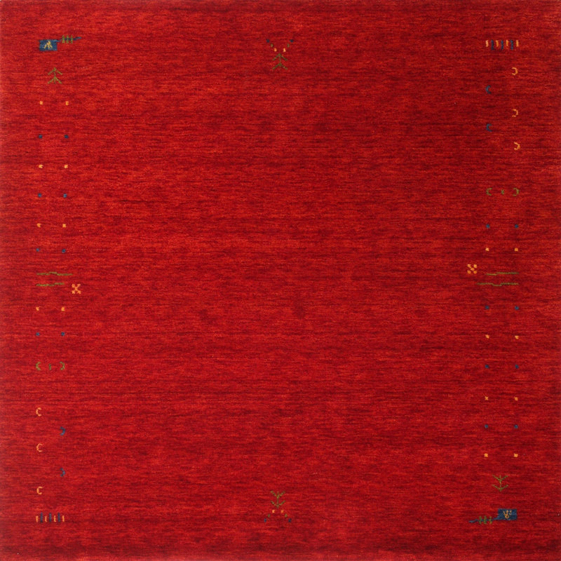 Tapis de zone rouge contemporaine, Carré 6 pi