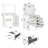 White Color Adjustable Dressing Table With 5 Drawers