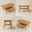 Table basse en bois massif de style Mid-Century moderne avec tablette de rangement, coins arrondis pour le salon et le bureau-76985764