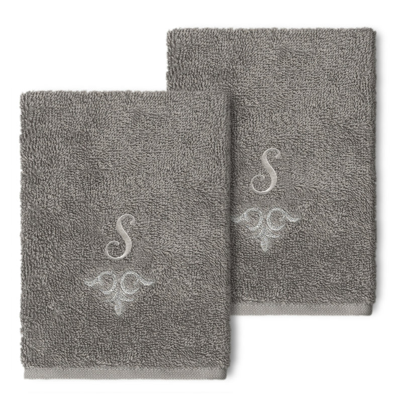 Monica Turkish Cotton Washcloth, S, Dark Gray