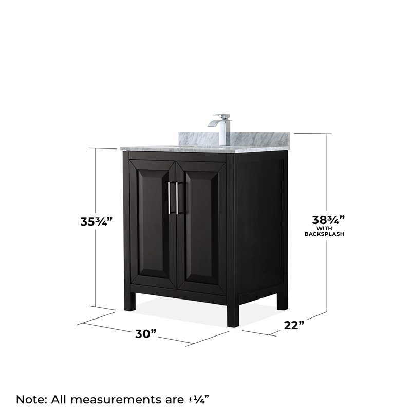 Daria 30'' W Single Vanity, Dark Espresso, Polished Chrome