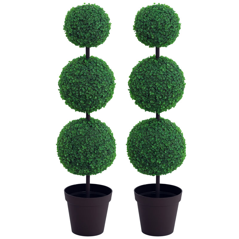 Topiaire artificiel en buis artificiel, ensemble de 2 arbres artificiels